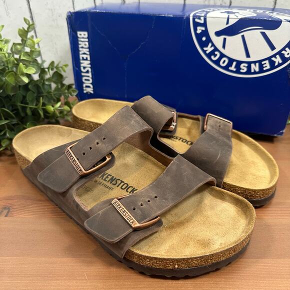 Birkenstock Arizona Oiled Leather Habana Sandals Size 42 US W11/M9 0052531 - Picture 4 of 11
